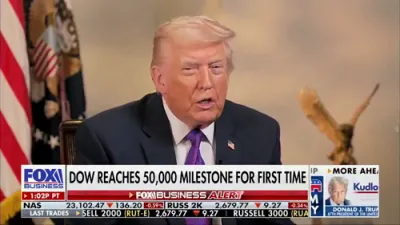  Trump Celebrates Dow 50,000 Milestone in First Year Back in Office.