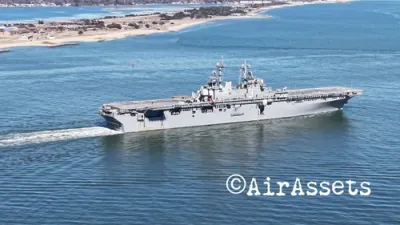 U.S. Navy's USS Kearsarge Leaves Port for Operations.