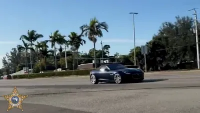 Dashcam Captures Jaguar Collision With Empty School Bus in Florida.