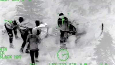 Night Helicopter Rescue Saves Injured Hikers.
