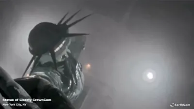 WATCH: Winter Storm Hernando Shakes Statue of Liberty.