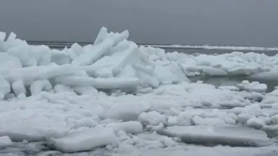 Timelapse Captures Ice Overtaking Long Island Coastline.