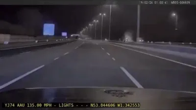 UK Police Pursue Stolen Car at 160 MPH.