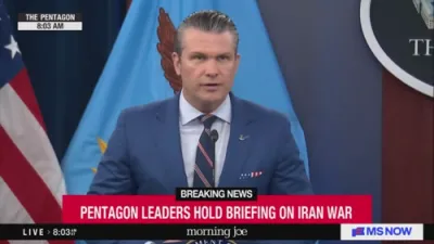 U.S. Secretary of War Accuses Iran of Targeting Civilians.