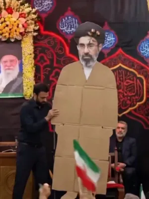 Iran Pulls Out Cardboard Cutout of New Supreme Leader.