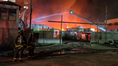 Five-Alarm Fire Rages Through Brooklyn Factory Overnight.