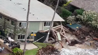 Drone Footage Reveals Roads Destroyed by Hawaii Floodwaters.