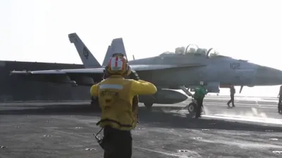 U.S. Carrier Launches Super Hornets Amid Iran Conflict.