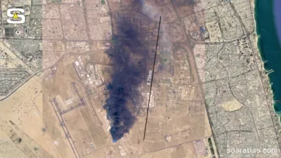 Drone Strike Sends Black Smoke Over Kuwait Airport.