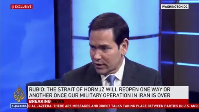 Rubio Rejects Iran Claim Over Hormuz Strait.