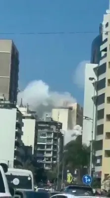 Israeli Airstrike Levels Beirut's Abi Haydar Tower.