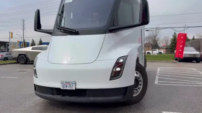 Tesla Unveils New Production Semi, Redefining Electric Trucking Power.