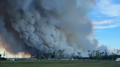 Florida Brush Fire Rages Through Collier County Forest.