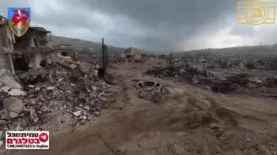 WATCH: Wild Footage of Israeli Drone Sweeps Over Ruined Bint Jbeil, Lebanon.