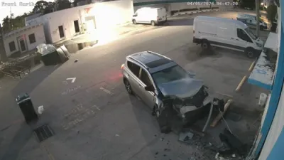 Vehicle Crash Sends Fridge Flying Inside Florida Shop.