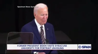 Biden Points Out Obama Lookalike During Campus Remarks.