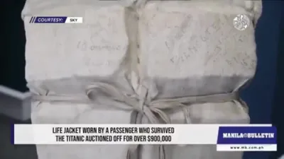 Rare Titanic Life Jacket Ignites Bidding War, Sells for $906K.