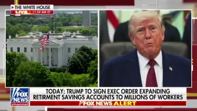 The White House confirms Trump signs an executive order expanding retirement savings access nationwide today.