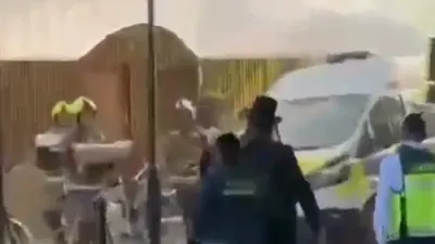 🔥 BREAKING FOOTAGE: Sifrei Torah Rescued From Fire at Stamford Hill Yeshiva Building.