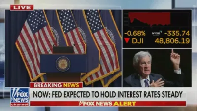 JUST NOW: Jerome Powell Holds Interest Rates Steady at 3.5%-3.75% in Likely Final Federal Reserve Meeting as Chair.