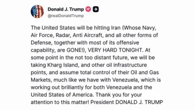 Donald Trump Threatens Crushing New Iran Strikes And Signals Move Toward Kharg Island Oil Control.