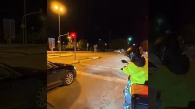Shocking Helmet Cam Footage Captures The Exact Moment Two Cars Slam Into Each Other And Burst Into Flames In Turkey.