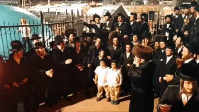 Liminov Av Beis Din Shlit"a Spent Shabbos with Talmidim of Yeshivas Emek HaTorah Jerusalem at a Grand Hadlakah on the Roof of the Tziyon in Meron