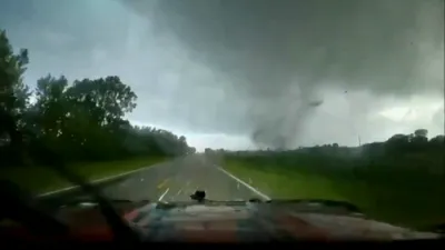 Dashcam Catches Driver Heading Straight Into a Monster Tornado.