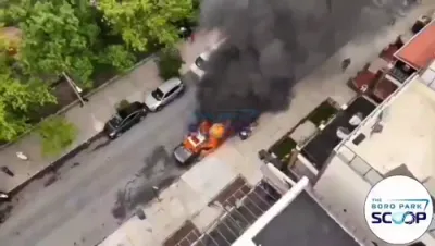 Car Erupts in Massive Flames on Dahill Road &mdash; FDNY Rushes In, Saves the Block.