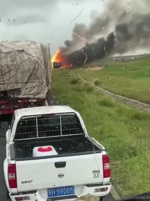 Shocking Video: Massive Ammonium Nitrate Truck Explosion Leaves 2 Dead, 4 Injured in China.