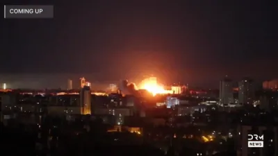 Terrifying Night in Kyiv: Russia's Missile and Drone Blitz Tears Through Residential Districts, Killing Civilians as City Burns.