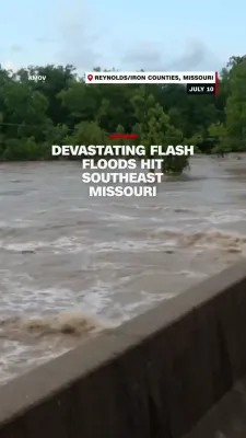 ​People Rescued After Building Collapses in Reynolds County, Missouri, Due to Heavy Flooding in the Area