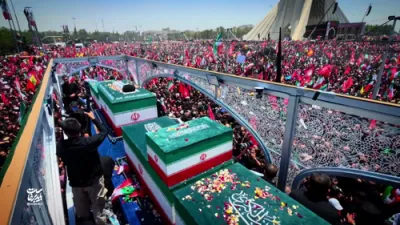 Huge Crowds Pack Tehran for Khamenei Procession &ndash; "Death to America" Echoes After War with Israel.