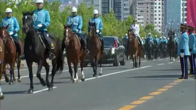 🐎&nbsp;President Trump receives an escort to the Bestepe Presidential Compound in Ankara, Turkey.