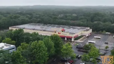 Drone Footage Reveals Devastating Damage: BJ's Roof Caves In During New Jersey's Fierce Storm.