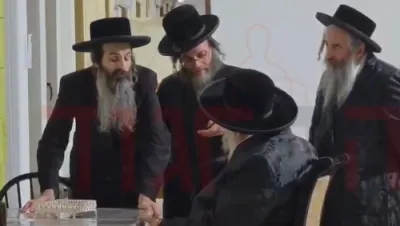 The Toldos Aharon Rebbe Shlit"a in Reb Shayele's House in Kerestir