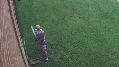 Police Are Hunting a Man Who Wore a Patriotic Shirt That Rip Gutters Off a Church.