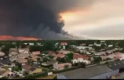 France's Biggest Wildfire Ever Chases 220,000 From Their Homes Near Bordeaux.