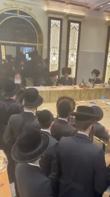 Rav Elimelech and Rav Nachman Biederman Shlit"a bringing joy at a wedding