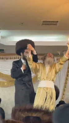 Rav Elimelech and Rav Nachman Biederman Shlit"a bringing joy at a wedding