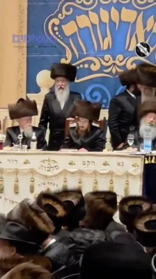 The Sadigura Rebbe Shlit"a Attends Wedding in Beit Shemesh of the Grandson of the Dzhirka Rebbe Shlit"a