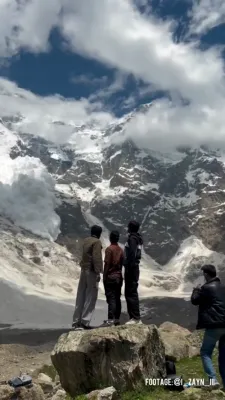 DRAMATIC VIDEO: Terrifying Avalanche Forces Men to Leap for Safety in Pakistan.