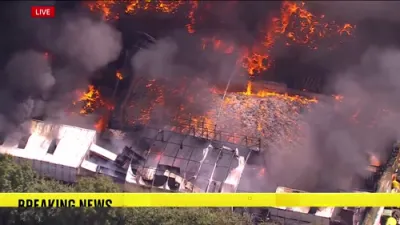 Huge Smoke Plume Rises Over Corby as Recycling Fire Rages.