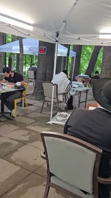 'A Blick' into Klal Yisroel's Shul at the End of the Summer in the Catskills.