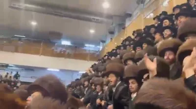 Video: Dor Revii: The Machnovka Belzer Rebbe Shlit"a Attending the Simchas Chasuna of His First Great-Grandchild Last Night.