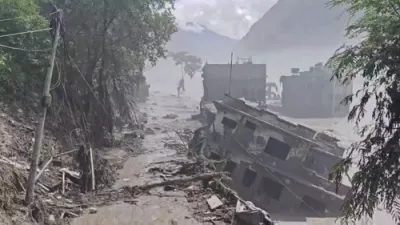 AFTERMATH OF FLOOD CHAOS: Aftermath Footage Reveals Massive Destruction Across Nepali Riverside Town.