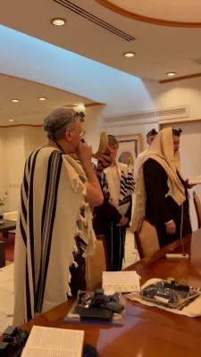 First Minyan Held at Israel Residence in Tokyo as Jews Gather for Tefillah and Shofar