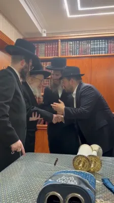 Shai Graucher, Brother of the Famous Singer Dedi Graucher, by the Toldos Aharon Rebbe Shlit"a, Who Wrote a Letter in the Sefer Torah Written L'iluy Nishmas Dedi