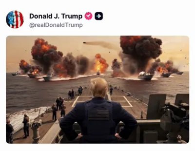 MISSION ACCOMPLISHED, AGAIN: Trump's AI Warship Video Sparks Fresh Firestorm