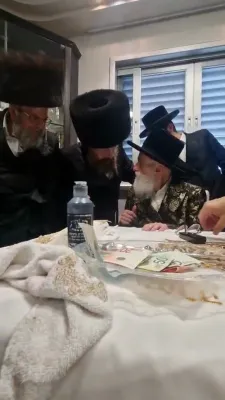 Admorim and Rabbanim Attend a Siyum Kesivas Sefer Torah Led by the Makova Rebbe Shlit"a